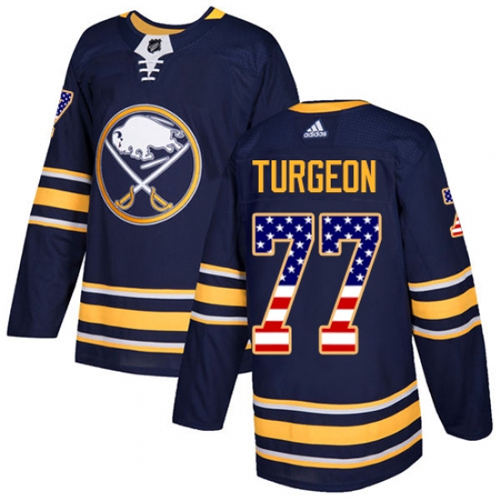 Youth Adidas Buffalo Sabres #77 Pierre Turgeon Authentic Navy Blue USA Flag Fashion NHL Jersey - Ujersey