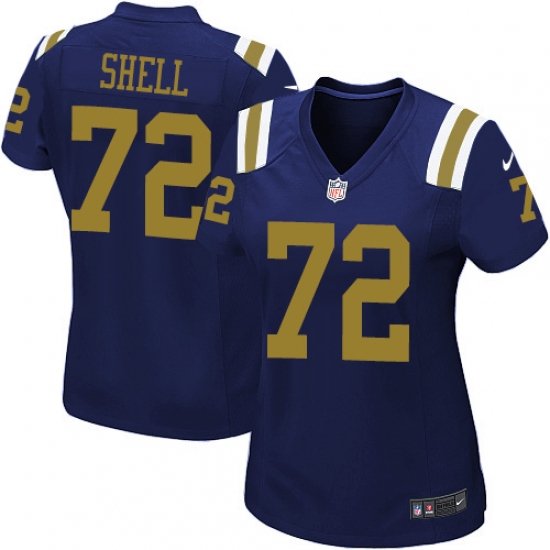 Women's Nike New York Jets #72 Brandon Shell Elite Navy Blue Alternate NFL Jersey - Ujersey