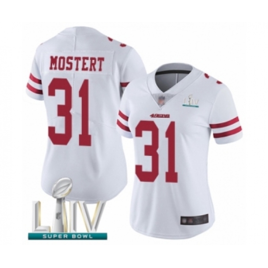 Women's San Francisco 49ers #31 Raheem Mostert White Vapor Untouchable Limited Player Super Bowl LIV Bound Football Jersey - Ujersey