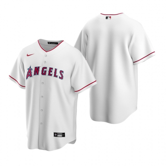 Men's Nike Los Angeles Angels Blank White Home Stitched Baseball Jersey - Ujersey