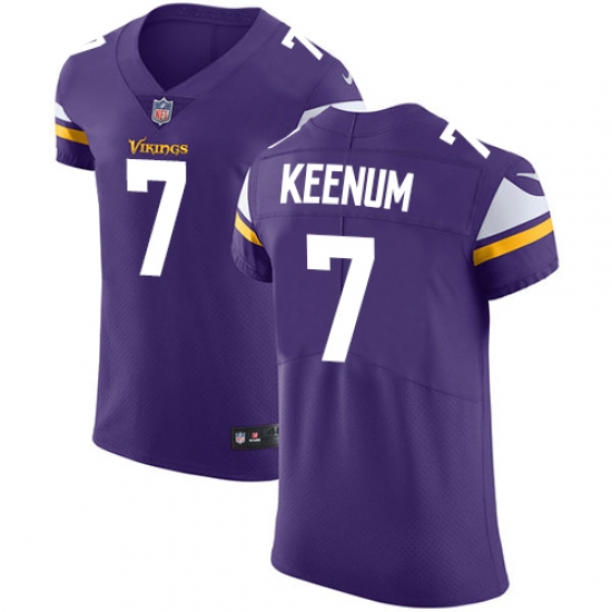 Men's Nike Minnesota Vikings #7 Case Keenum Purple Team Color Vapor Untouchable Elite Player NFL Jersey - Ujersey