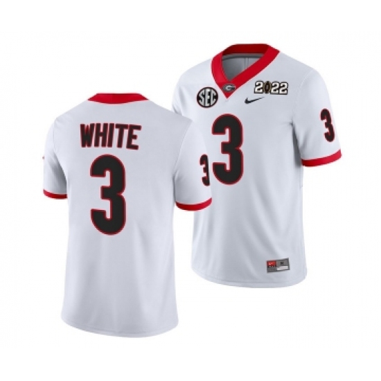 Men’s Georgia Bulldogs #3 Zamir White 2022 Patch White College Football Stitched Jersey - Ujersey