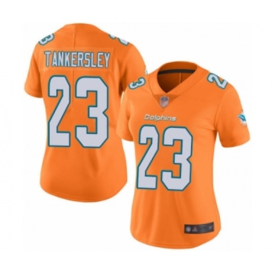 Women's Miami Dolphins #23 Cordrea Tankersley Limited Orange Rush Vapor Untouchable Football Jersey - Ujersey