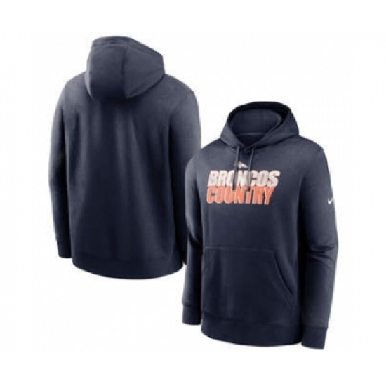 Men's Denver Broncos Navy Fan Gear Local Club Pullover Hoodie - Ujersey