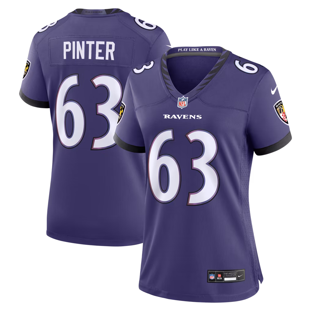 Women's Baltimore Ravens Danny Pinter Nike Purple Team Game Jersey - Ujersey