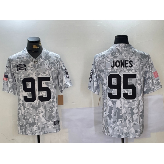 Men's Kansas City Chiefs #95 Chris Jones Arctic Camo 2024 FUSE Salute to Service Limited Stitched Jersey - Ujersey