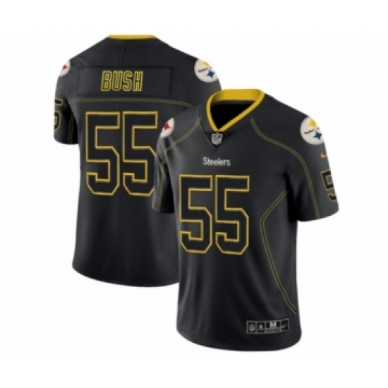Men's Pittsburgh Steelers #55 Devin Bush Limited Lights Out Black Rush Football Jersey - Ujersey
