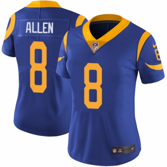 Women's Nike Los Angeles Rams #8 Brandon Allen Royal Blue Alternate Vapor Untouchable Limited Player NFL Jersey - Ujersey