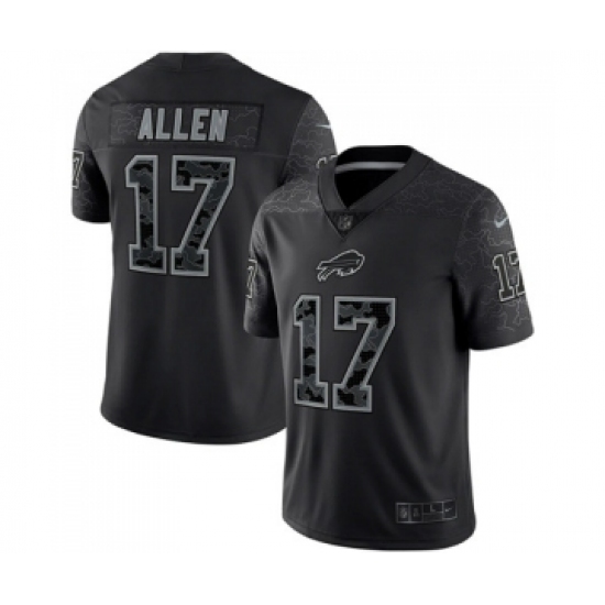 Men's Buffalo Bills #17 Josh Allen Black Reflective Limited Stitched Football Jersey - Ujersey