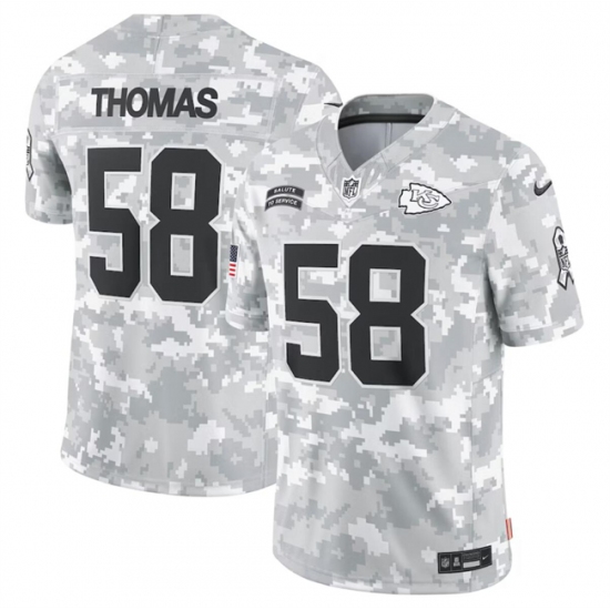 Men's Kansas City Chiefs #58 Derrick Thomas 2024 Arctic Camo Salute To Service Limited Stitched Football Jersey - Ujersey