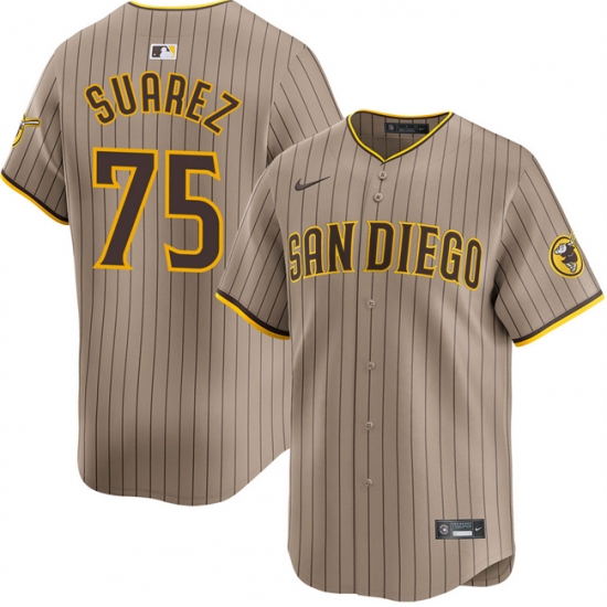 Men's San Diego Padres #75 Robert Suarez Tan 2024 Alternate Limited Stitched Baseball Jersey - Ujersey