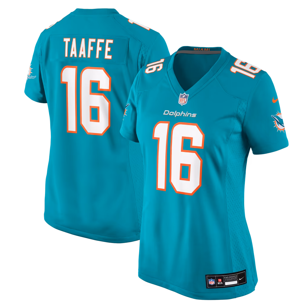 Women's Miami Dolphins Michael Taaffe Nike Aqua Team Game Jersey - Ujersey