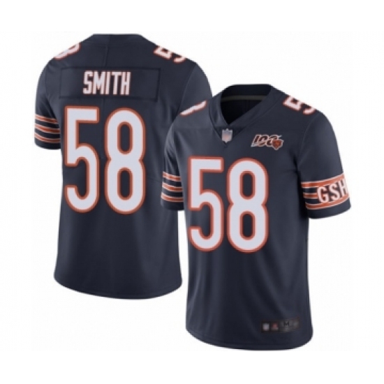 Youth Chicago Bears #58 Roquan Smith Navy Blue Team Color 100th Season Limited Football Jersey - Ujersey