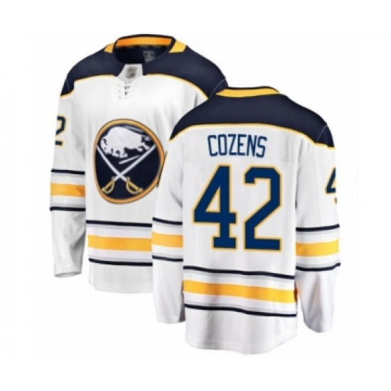 Youth Buffalo Sabres #42 Dylan Cozens Fanatics Branded White Away Breakaway Hockey Jersey