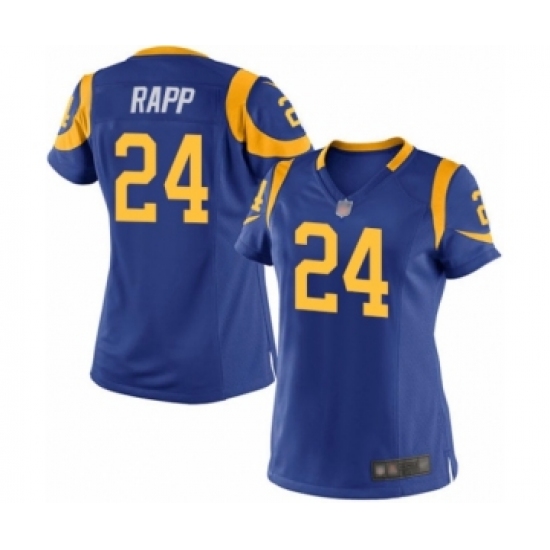 Women's Los Angeles Rams #24 Taylor Rapp Game Royal Blue Alternate Football Jersey - Ujersey