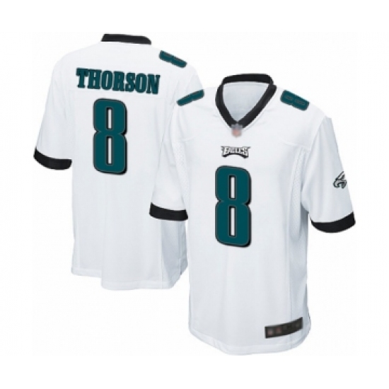 Men's Philadelphia Eagles #8 Clayton Thorson Game White Football Jersey - Ujersey
