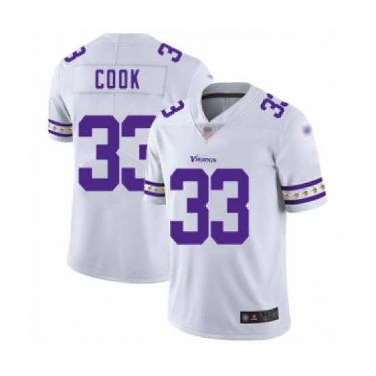 Men's Minnesota Vikings #33 Dalvin Cook White Team Logo Fashion Limited Football Jersey - Ujersey