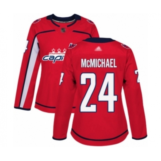 Women's Washington Capitals #24 Connor McMichael Authentic Red Home Hockey Jersey - Ujersey