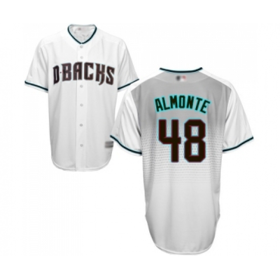 Men's Arizona Diamondbacks #48 Abraham Almonte Replica White Capri Cool Base Baseball Jersey - Ujersey