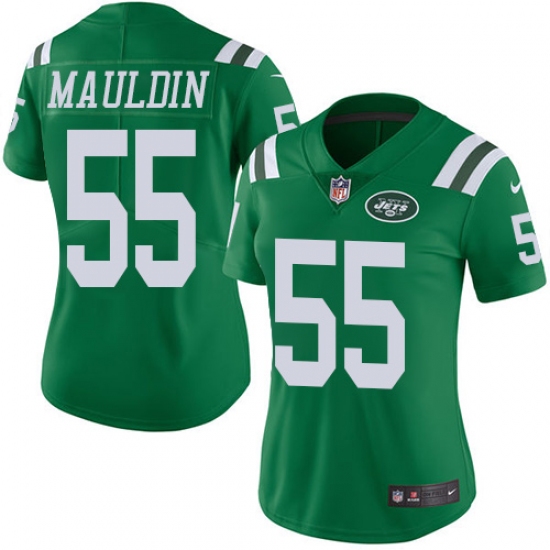 Women's Nike New York Jets #55 Lorenzo Mauldin Limited Green Rush Vapor Untouchable NFL Jersey - Ujersey