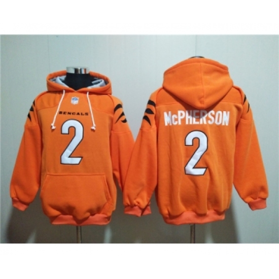 Men's Cincinnati Bengals #2 Evan McPherson Orange Pullover Hoodie - Ujersey