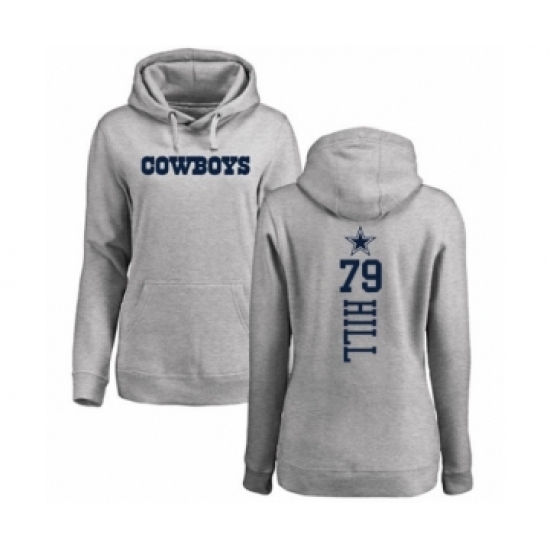 Football Women's Dallas Cowboys #79 Trysten Hill Ash Backer Pullover Hoodie - Ujersey