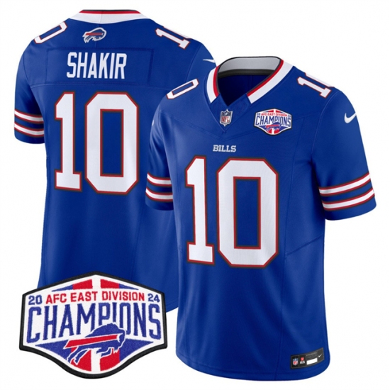 Men's Buffalo Bills #10 Khalil Shakir Royal F.U.S.E. 2024 AFC East Division Champions Vapor Limited Stitched Football Jersey - Ujersey
