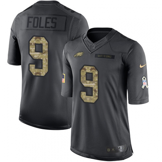 Youth Nike Philadelphia Eagles #9 Nick Foles Limited Black 2016 Salute to Service NFL Jersey - Ujersey