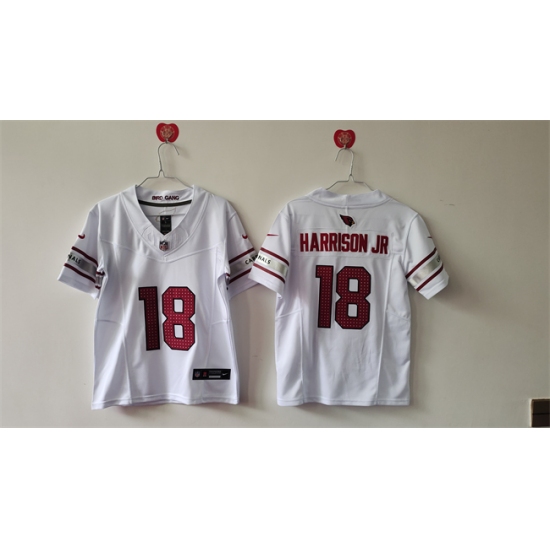 Women's Arizona Cardinals #18 Marvin Harrison Jr White 2024 F.U.S.E Stitched Jersey(Run Small) - Ujersey