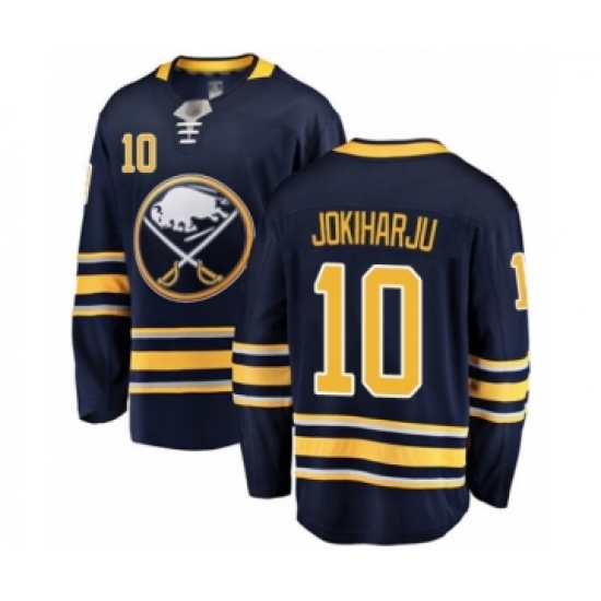 Men's Buffalo Sabres #10 Henri Jokiharju Fanatics Branded Navy Blue Home Breakaway Hockey Jersey - Ujersey