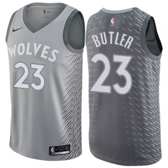 Men's Nike Minnesota Timberwolves #23 Jimmy Butler Swingman Gray NBA Jersey - City Edition - Ujersey