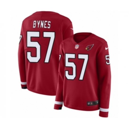 Women's Nike Arizona Cardinals #57 Josh Bynes Limited Red Therma Long Sleeve NFL Jersey - Ujersey