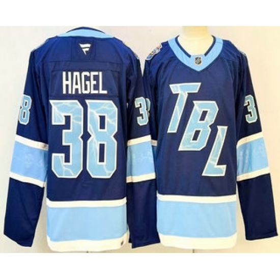 Men's Tampa Bay Lightning #38 Brandon Hagel Blue 2026 Stadium Series Authentic Jersey - Ujersey
