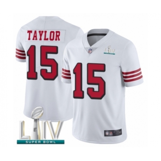Youth San Francisco 49ers #15 Trent Taylor Limited White Rush Vapor Untouchable Super Bowl LIV Bound Football Jersey - Ujersey