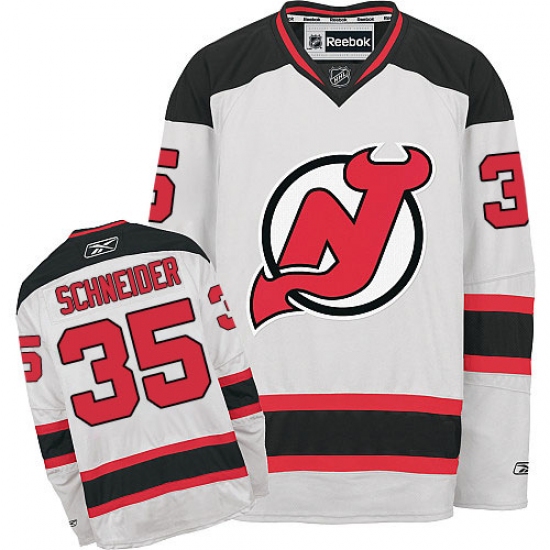 Youth Reebok New Jersey Devils #35 Cory Schneider Authentic White Away NHL Jersey - Ujersey