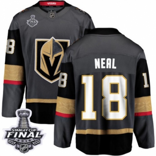 Men's Vegas Golden Knights #18 James Neal Authentic Black Home Fanatics Branded Breakaway 2018 Stanley Cup Final NHL Jersey - Ujersey