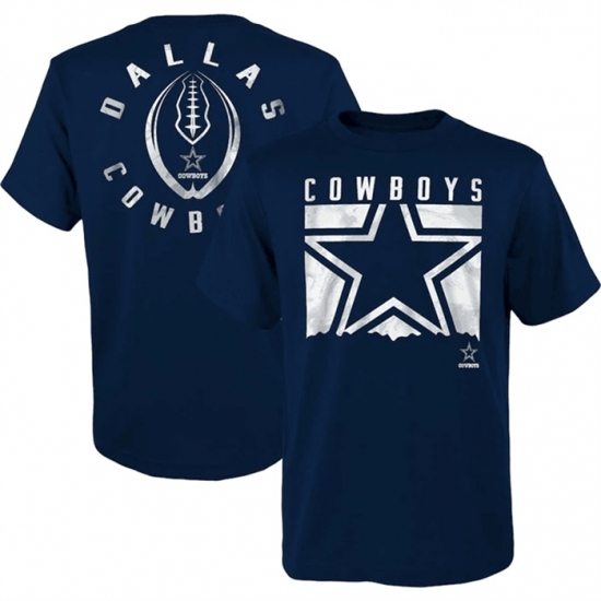 Men's Dallas Cowboys Navy Preschool Liquid Camo Logo T Shirt - Ujersey NHL