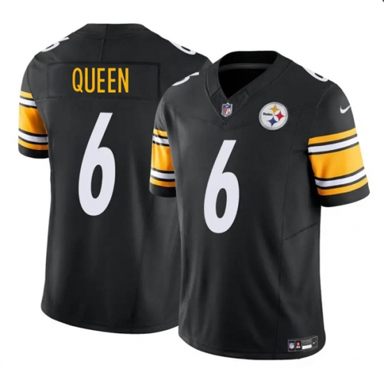 Men's Pittsburgh Steelers #6 Patrick Queen Black F.U.S.E. Vapor Untouchable Limited Football Stitched Jersey - Ujersey