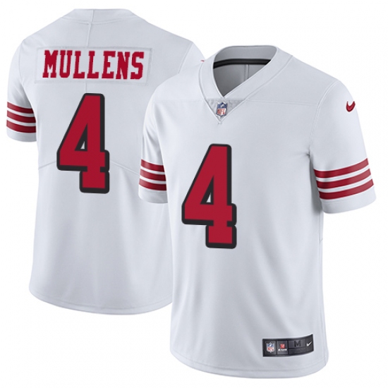 Youth Nike San Francisco 49ers #4 Nick Mullens Limited White Rush Vapor Untouchable NFL Jersey - Ujersey