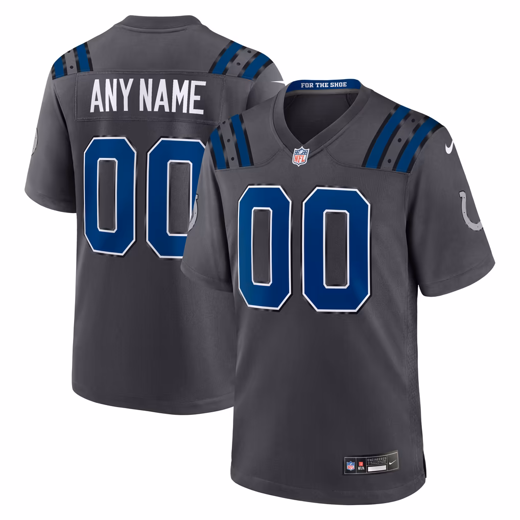 Men's Indianapolis Colts Nike Anthracite 2026 Rivalries Collection Game Custom Jersey - Ujersey
