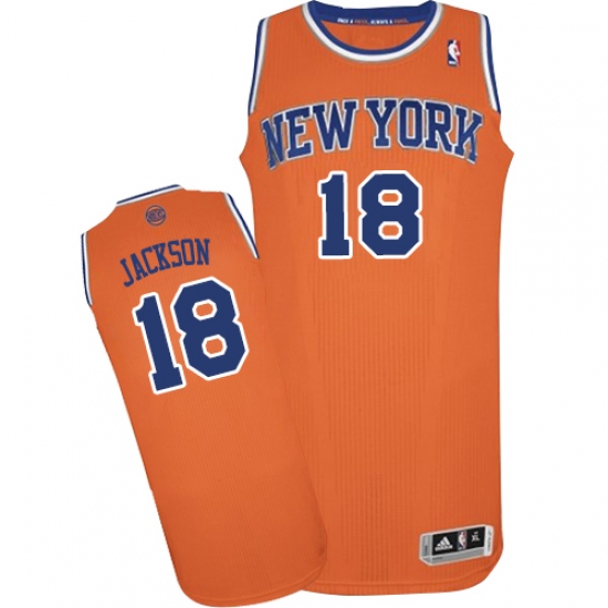 Men's Adidas New York Knicks #18 Phil Jackson Authentic Orange Alternate NBA Jersey - Ujersey