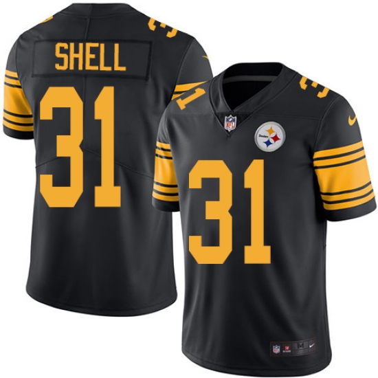 Men's Nike Pittsburgh Steelers #31 Donnie Shell Limited Black Rush Vapor Untouchable NFL Jersey - Ujersey