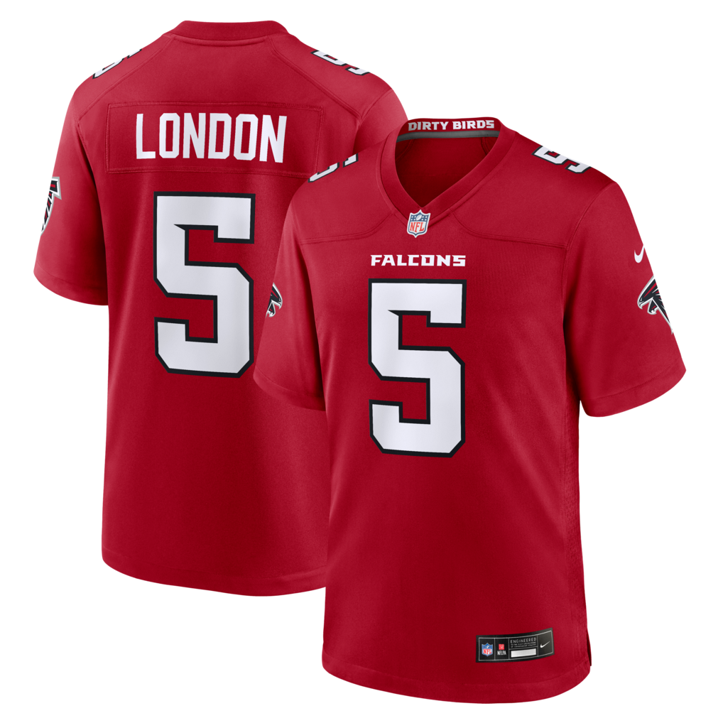 Men's Atlanta Falcons Drake London Nike Red Game Jersey - U-jersey