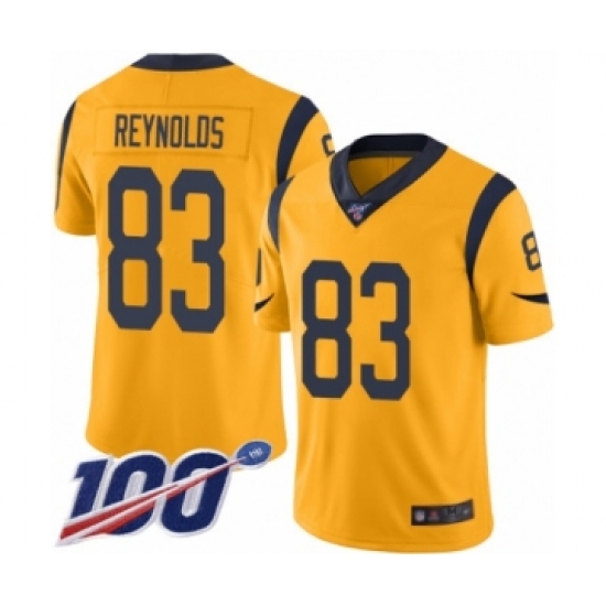 Men's Los Angeles Rams #83 Josh Reynolds Limited Gold Rush Vapor Untouchable 100th Season Football Jersey - Ujersey