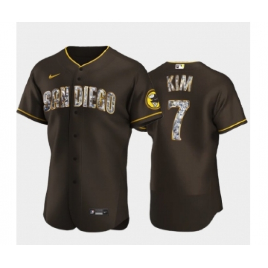 Men's San Diego Padres #7 Ha Seong Kim Diamond Edition Brown Jersey - Ujersey