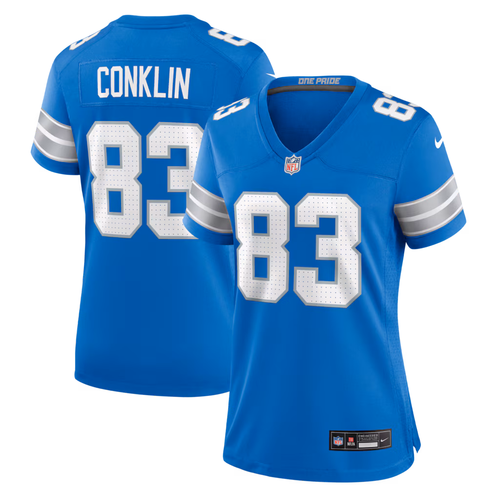 Women's Detroit Lions Tyler Conklin Nike Blue Team Game Jersey - Ujersey NHL