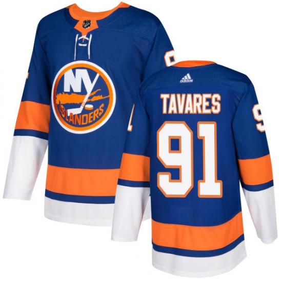 Men's Adidas New York Islanders #91 John Tavares Premier Royal Blue Home NHL Jersey - Ujersey