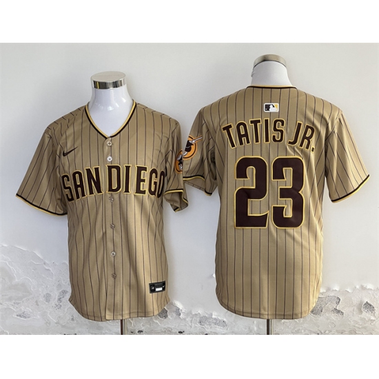 Men's San Diego Padres #23 Fernando Tatis Jr. Tan Stitched Baseball Jersey - Ujersey