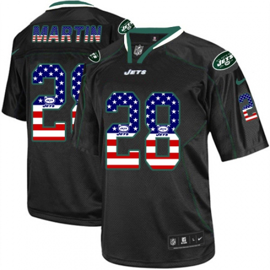 Men's Nike New York Jets #28 Curtis Martin Elite Black USA Flag Fashion NFL Jersey - Ujersey