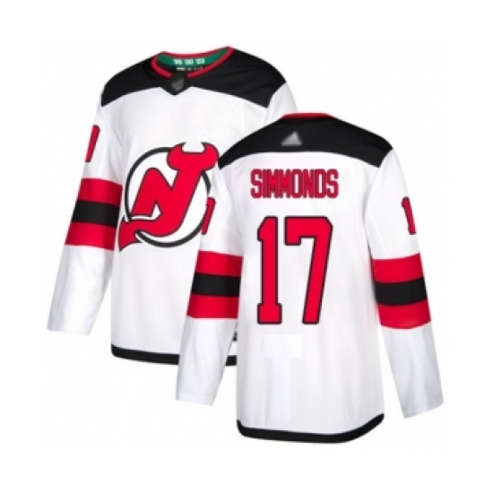 Men's New Jersey Devils #17 Wayne Simmonds Authentic White Away Hockey Jersey - Ujersey